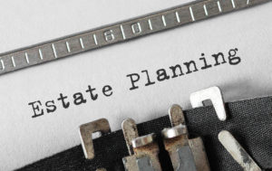 estate planning typed on retro typewriter